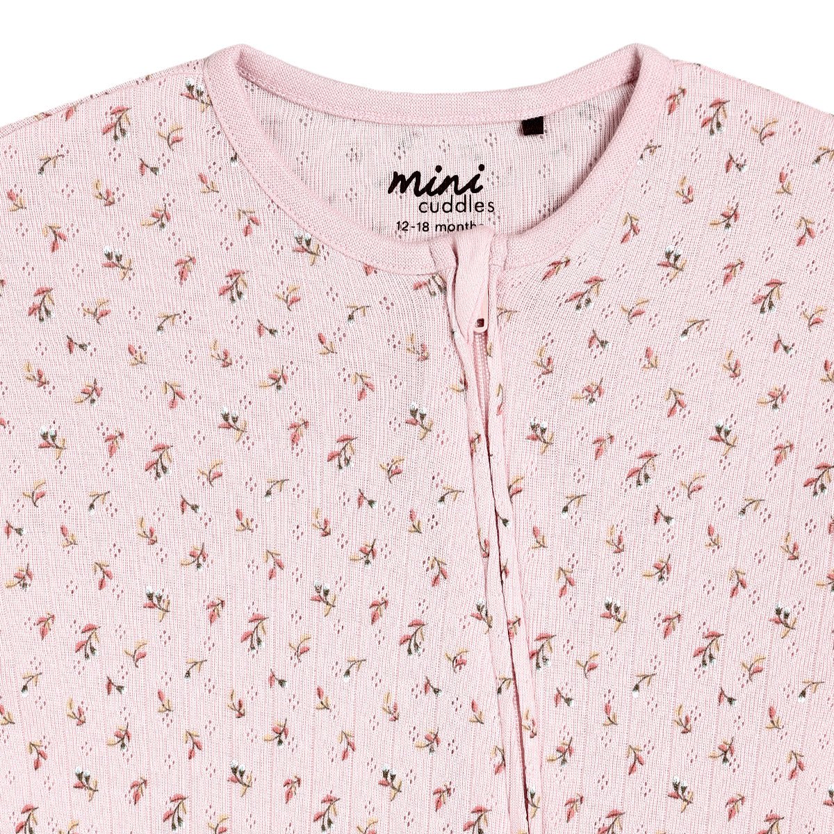 Baby Girls Floral Printed Romper, Pink - Minicuddles