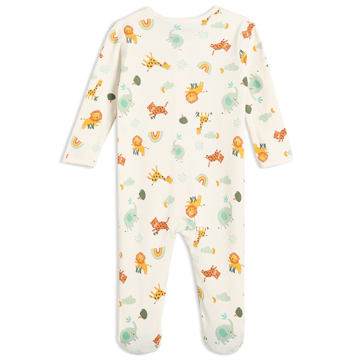 Baby Unisex 2pk Animal Printed Sleepsuits, Multicolour - Minicuddles