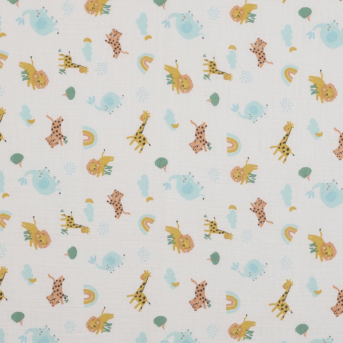 Baby Unisex 2pk Solid & Animal Printed Muslins, Multicolour - Minicuddles