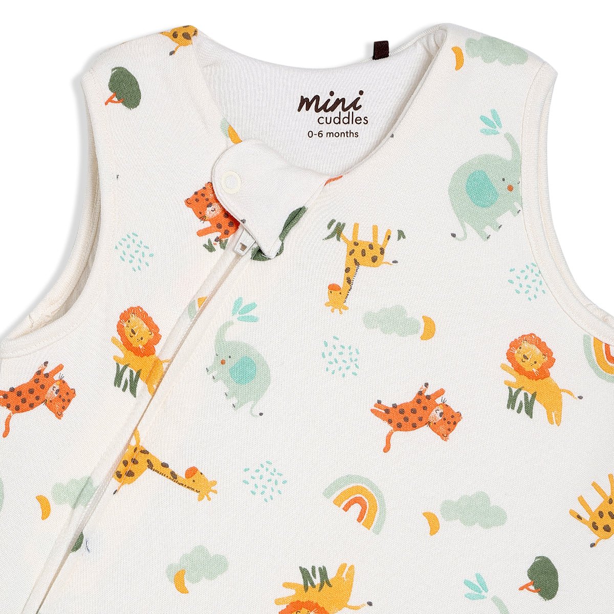 Baby Unisex Animal Printed Sleeping Bag, White - Minicuddles