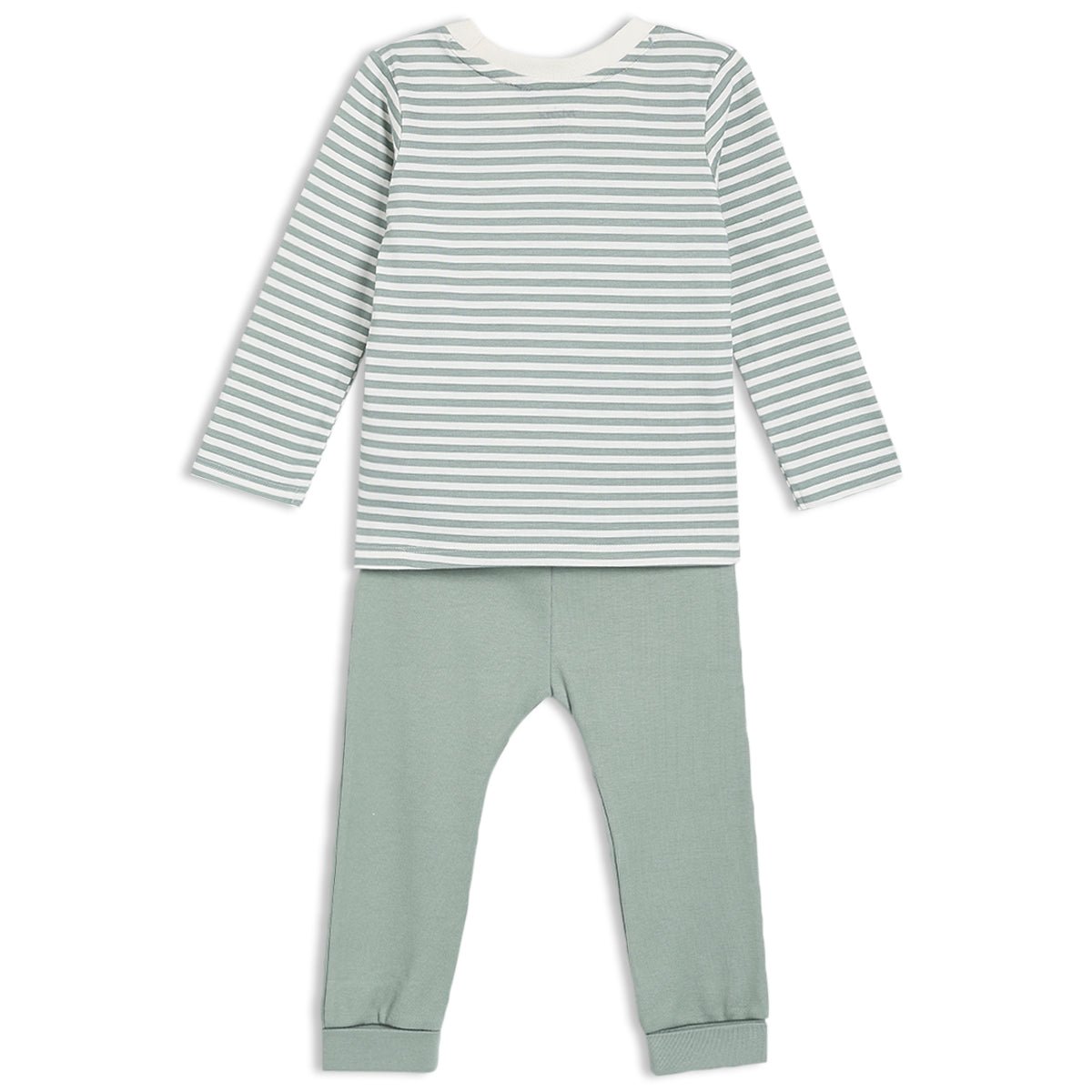 Baby Unisex Printed 2pc Set, Sage - Minicuddles