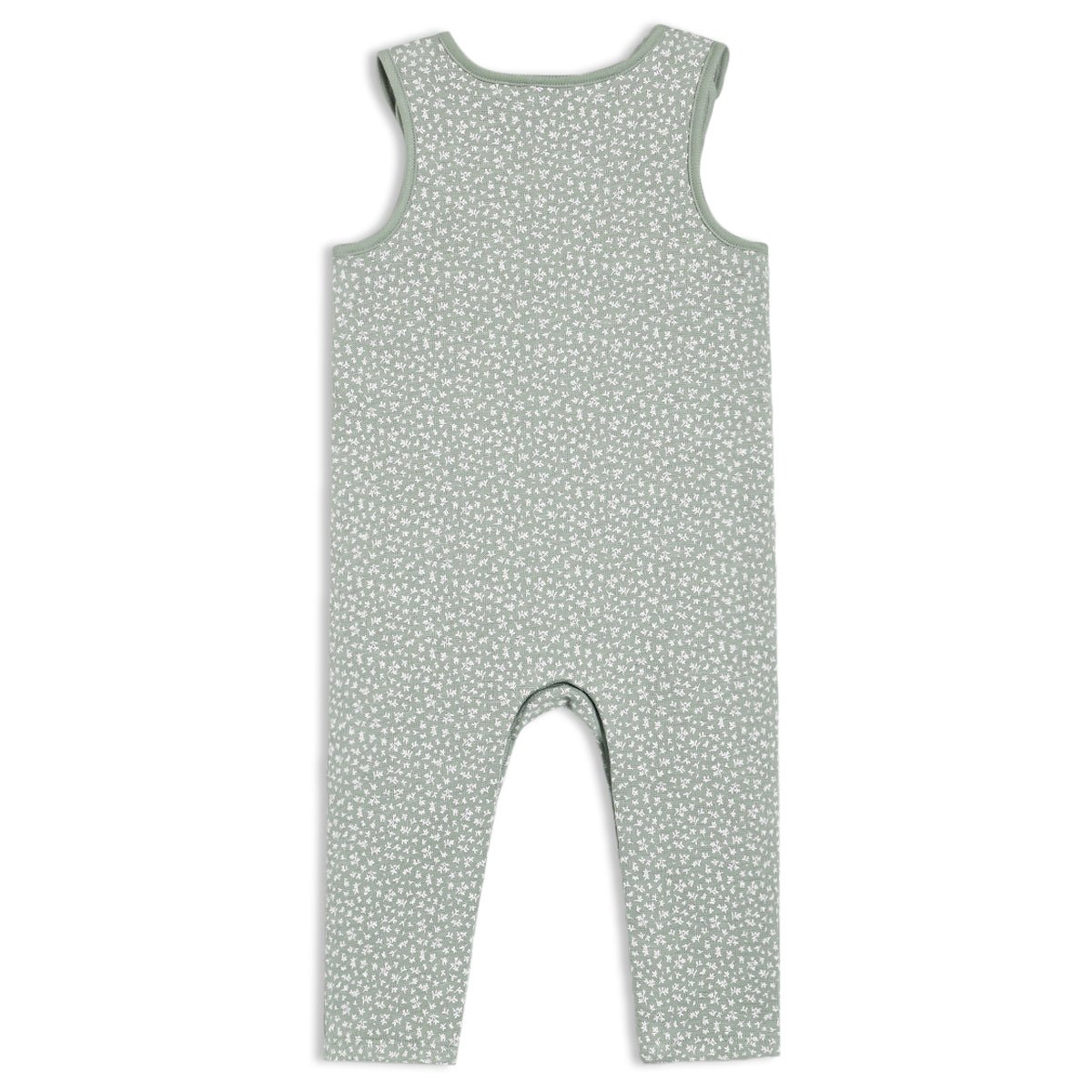 Baby Unisex Sprig Printed Dungaree 2pc Set, Multicolour - Minicuddles