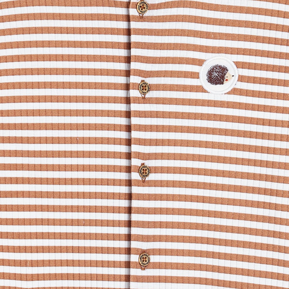 Baby Unisex Striped Romper, Brown - Minicuddles