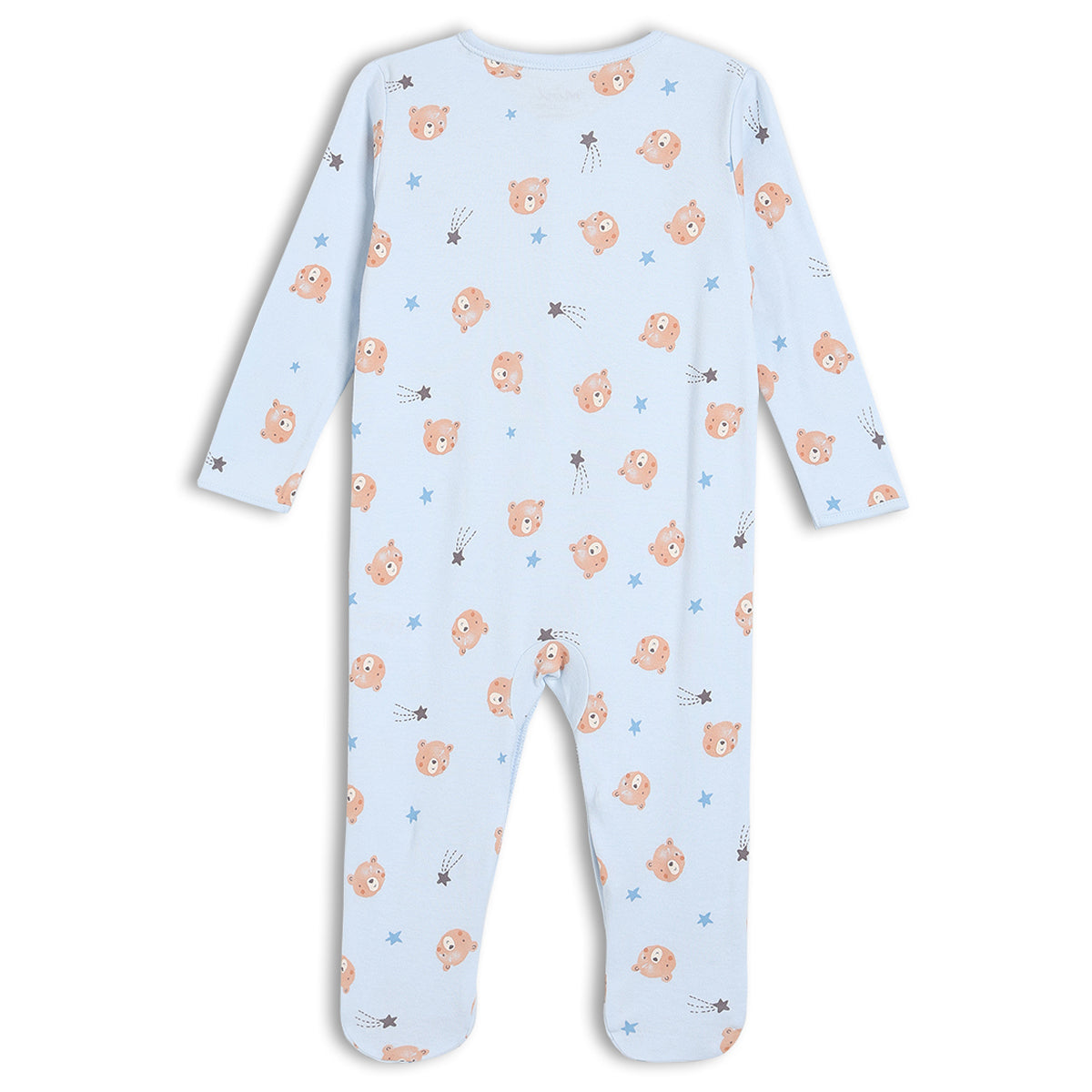 Baby Boys 2pk Teddy Bear Printed Sleepsuits, Multicolour