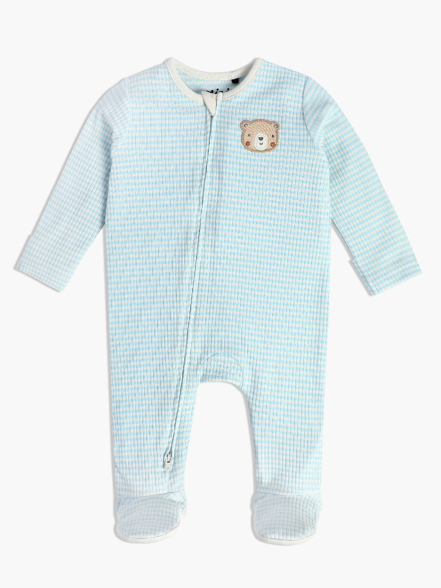 Baby Boys Striped Sleepsuit, Blue