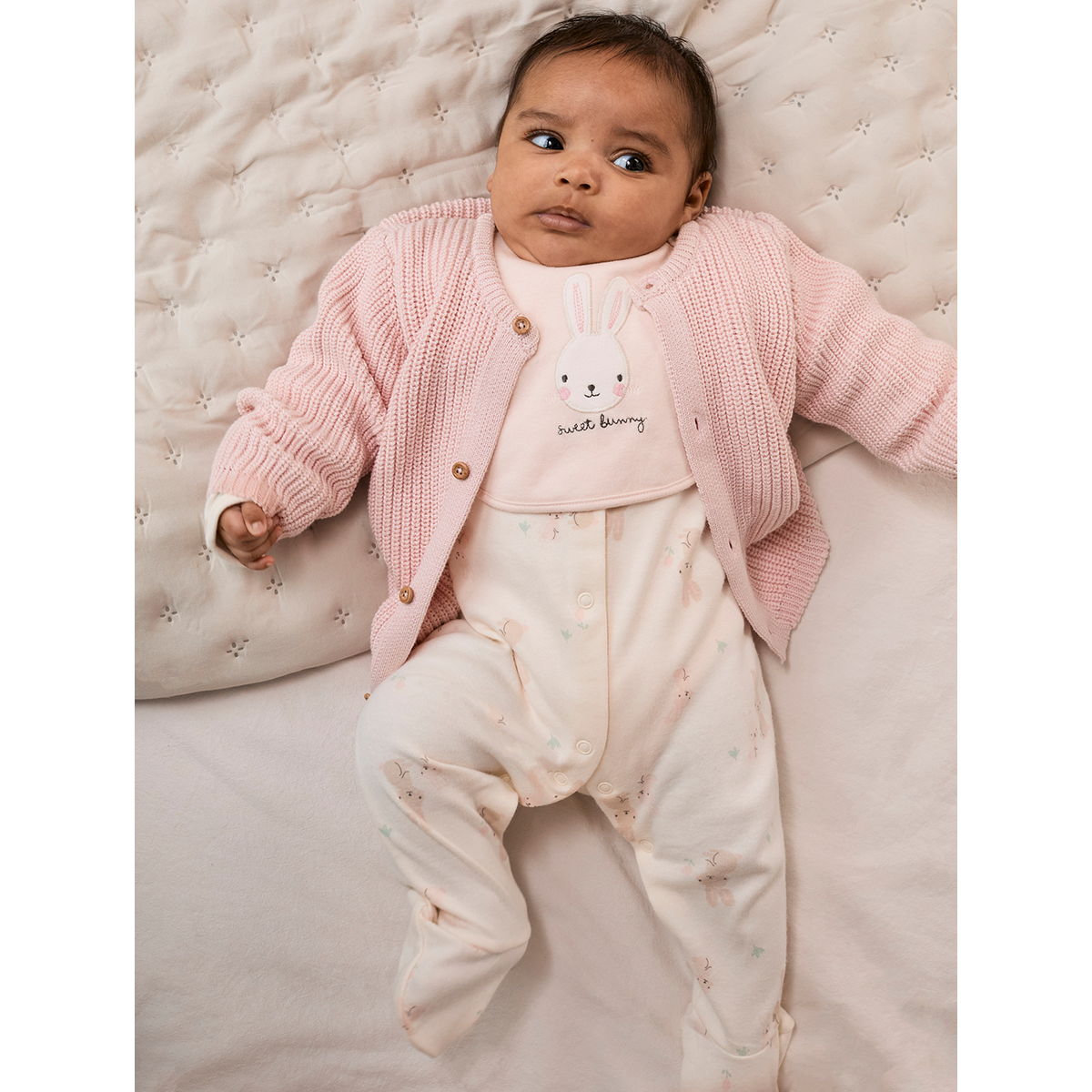 Baby Girl 5pc Gift Set With Cardigan, Multicolour