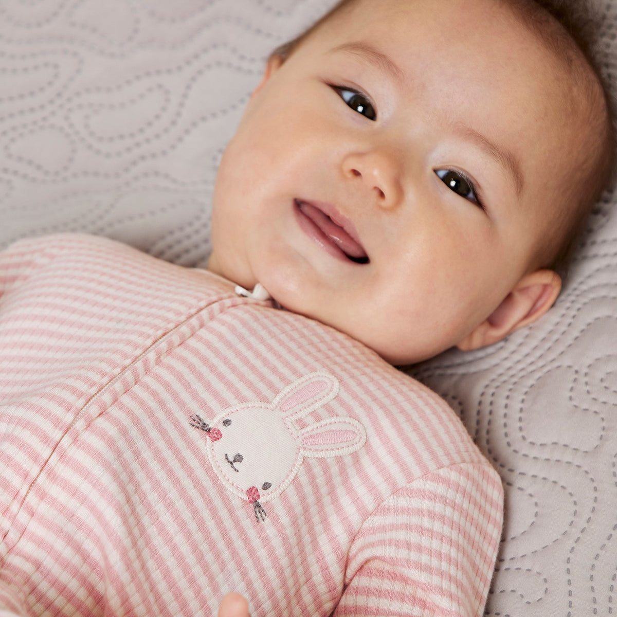 Striped Sleepsuit (Pink)