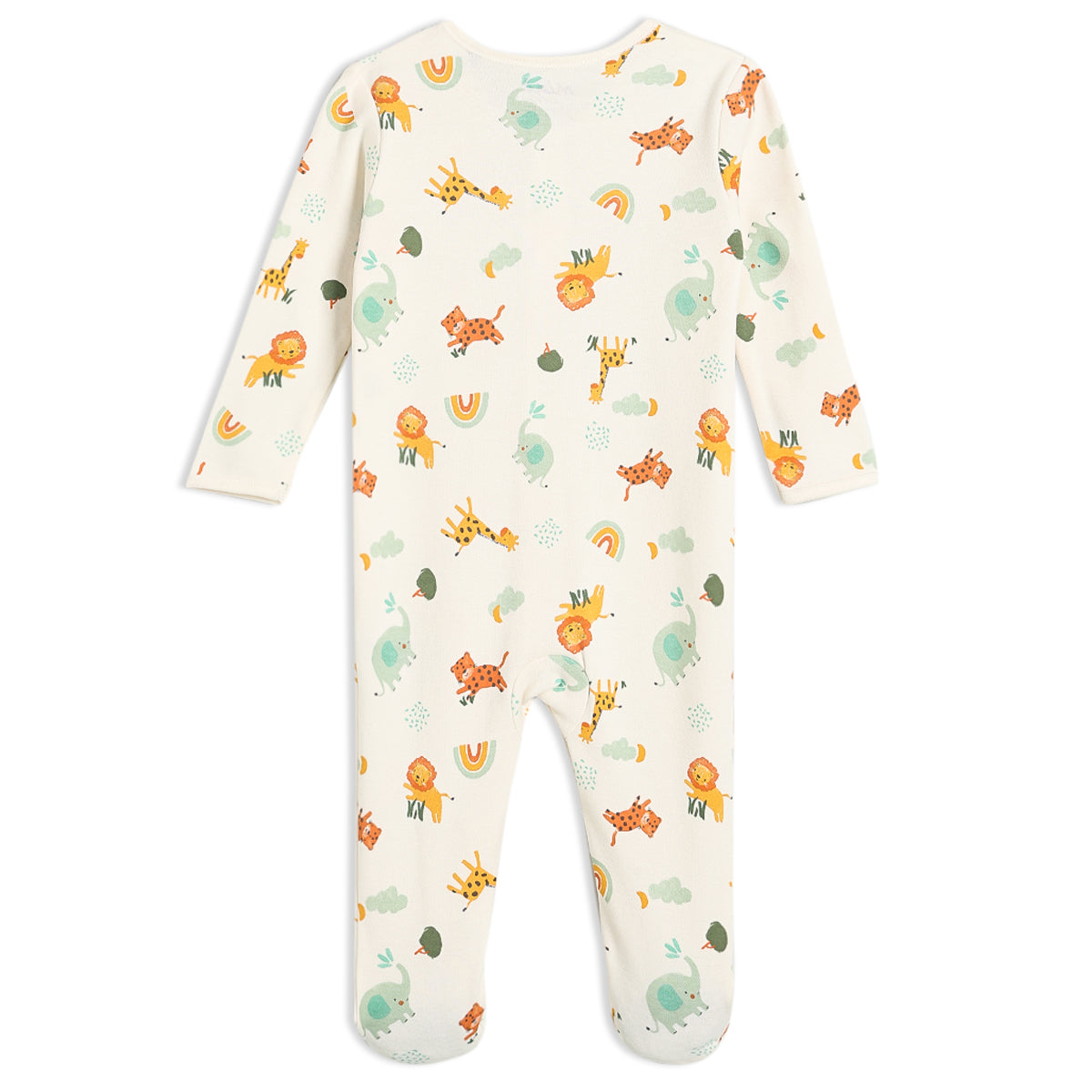 Baby Unisex 2pk Animal Printed Sleepsuits, Multicolour