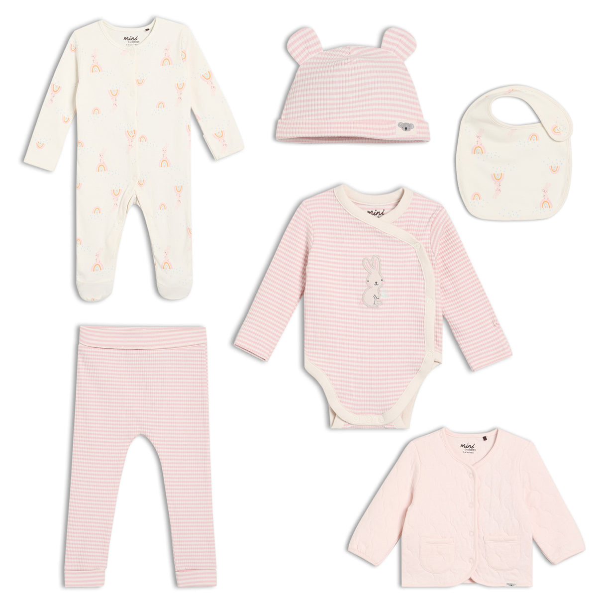 Baby Girl 6pc Essentials Gift Set, Multicolour