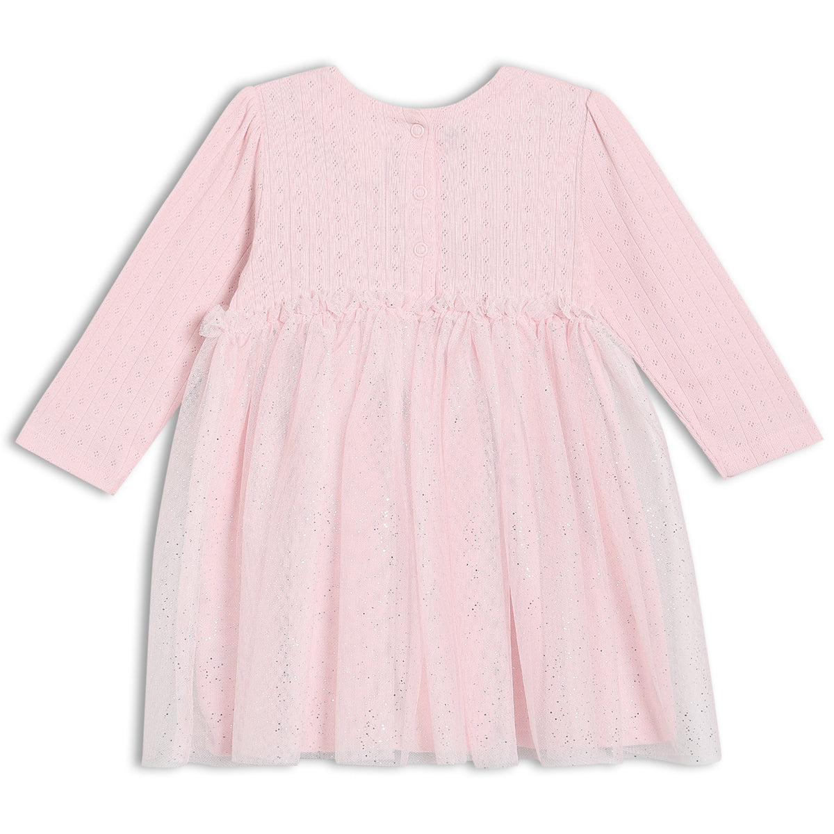 Baby Girls Floral Embroidered Dress, Pink