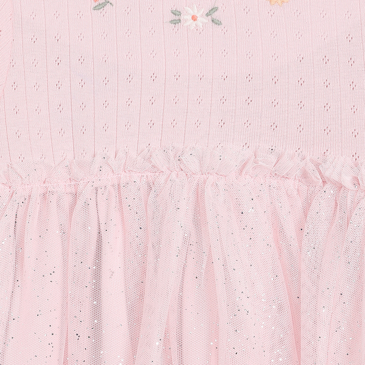 Baby Girls Floral Embroidered Dress, Pink