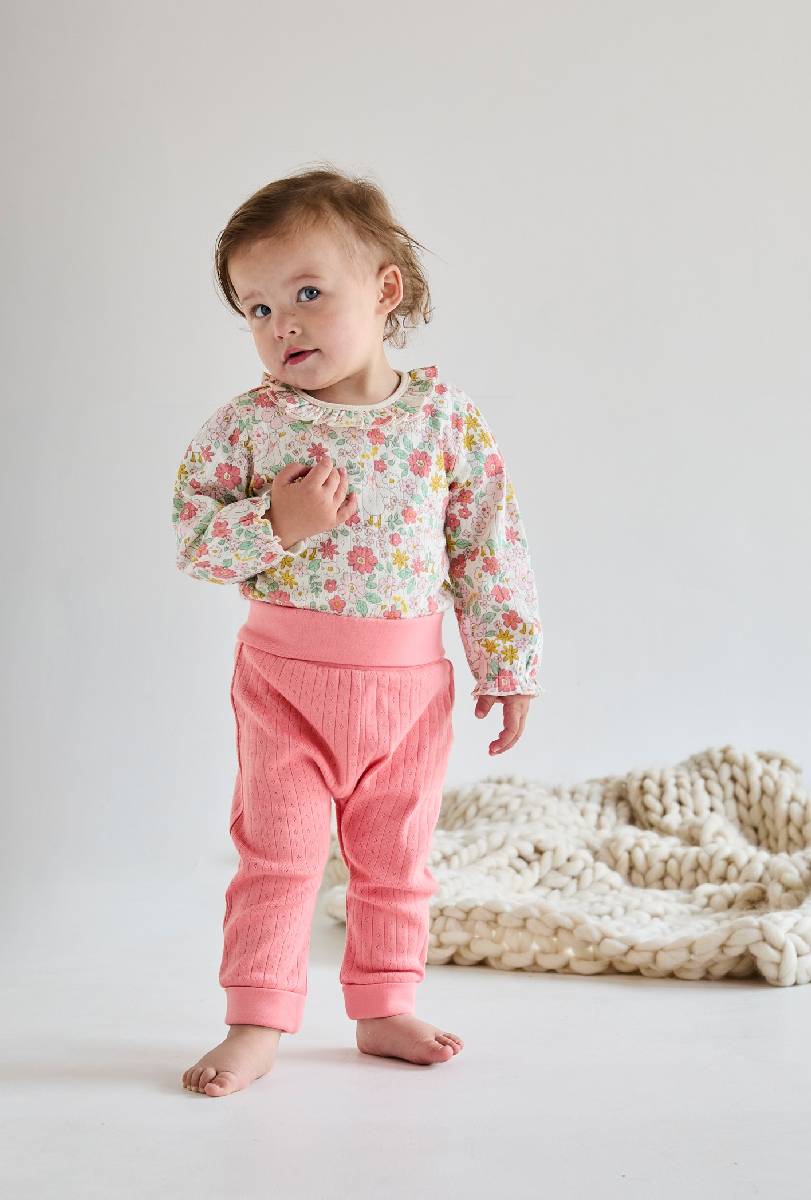Baby Girls 3pk Floral Printed & Solid Leggings, Multicolour