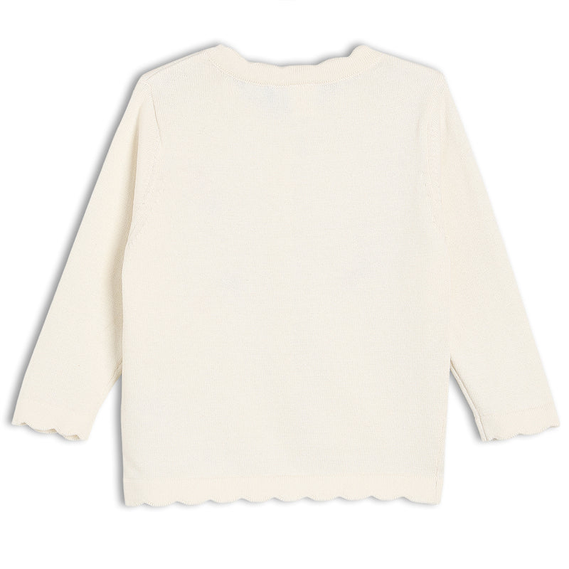Baby Girls Embroidered Cardigan, White