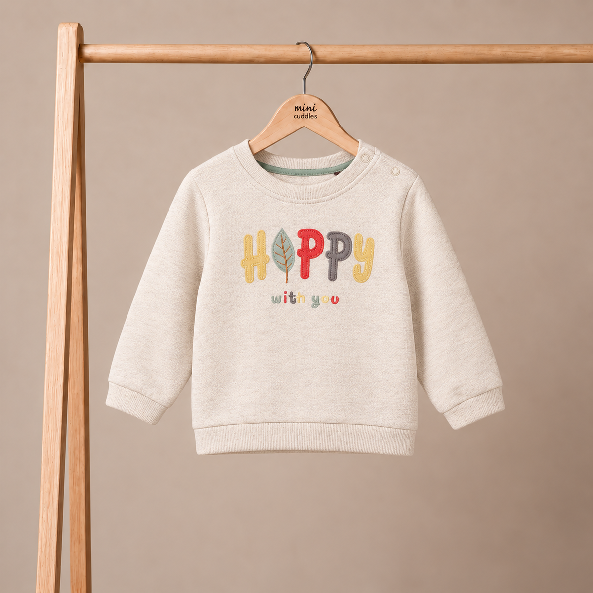 Baby Unisex Graphic Printed Sweatshirt, White