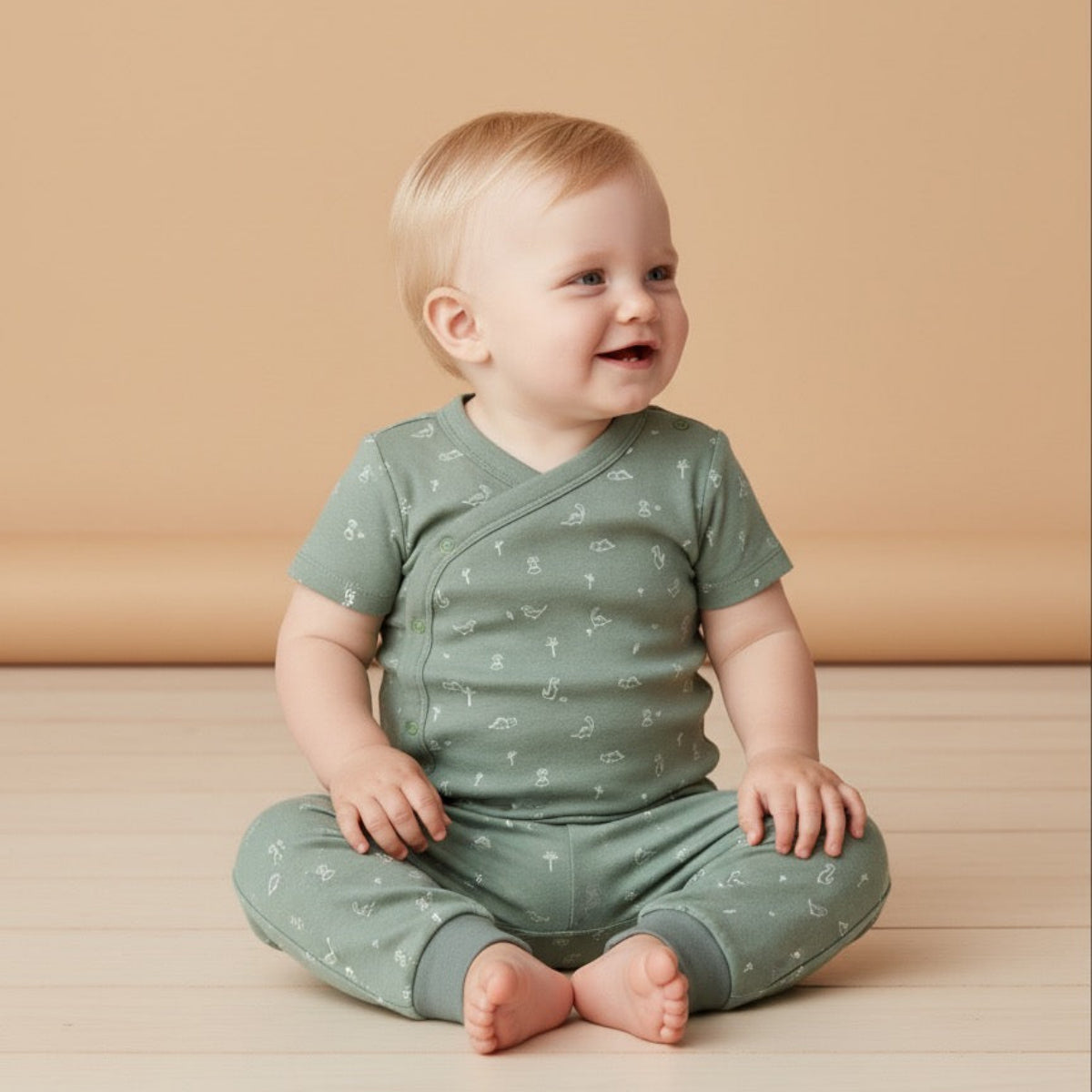 Baby Boys 3pk Dinosaur Print Bodysuits, Multicolour