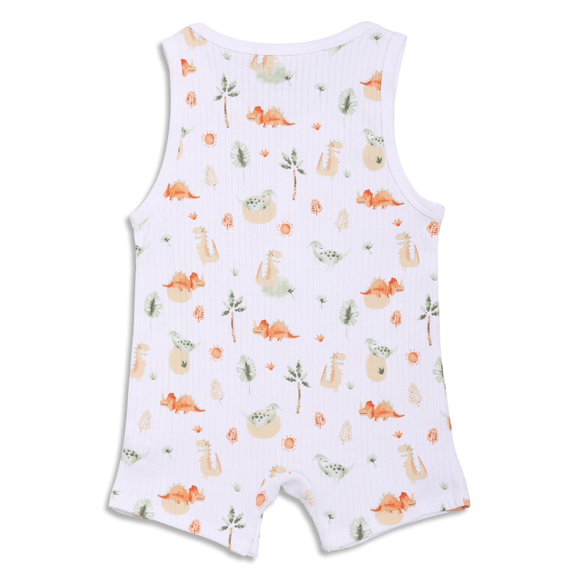Baby Boys Dinosaur Printed Dungaree Set With Matching Cap, Multicolour