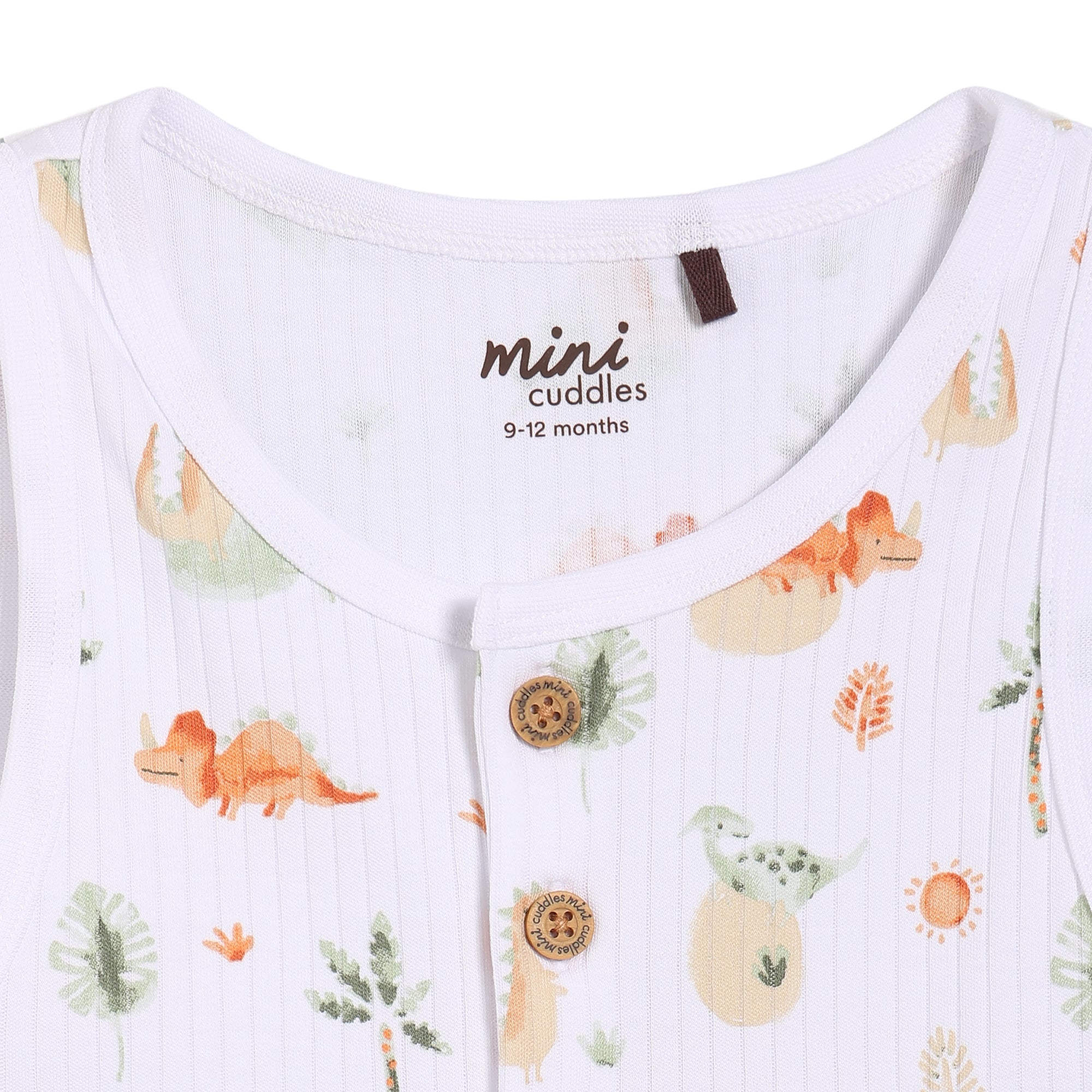 Baby Boys Dinosaur Printed Dungaree Set With Matching Cap, Multicolour