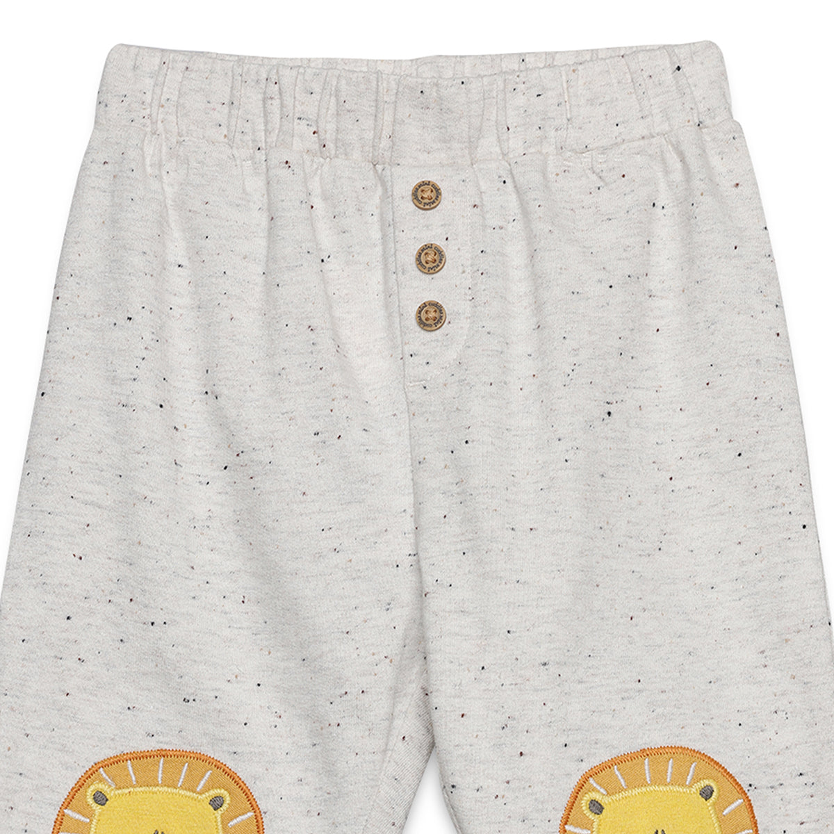 Baby Boys Lion Patch Joggers, Grey