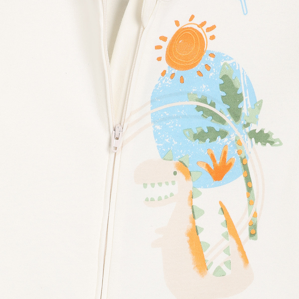 Baby Boys Dinosaur Print Romper, Off White