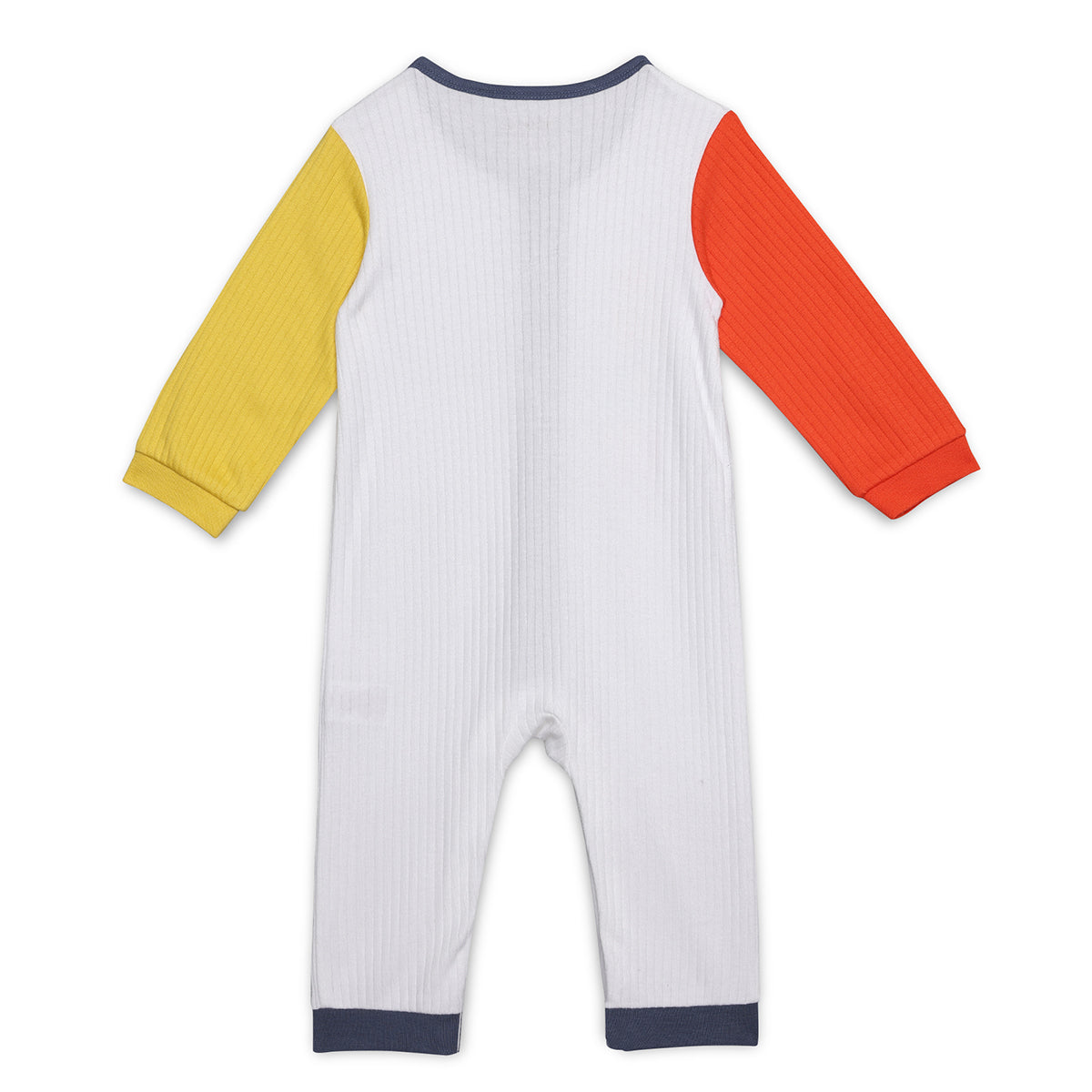 Baby Boys Play Printed Romper With Contrast Sleeves, Multicolour