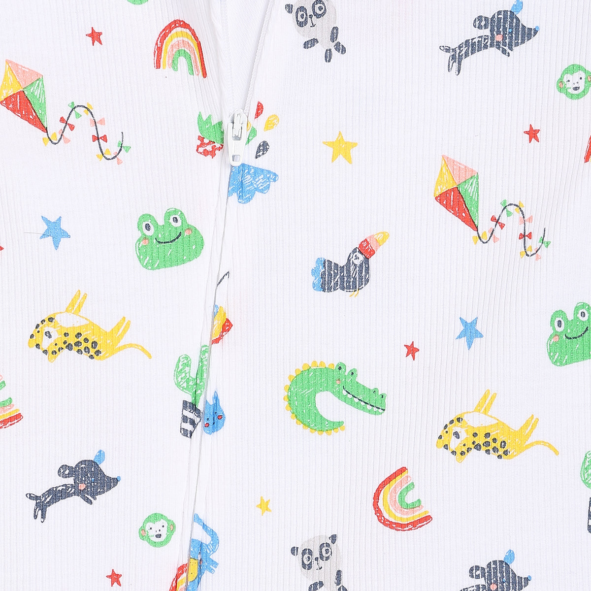 Baby Boys All-Over Animal & Rainbow Printed Romper, Multicolour