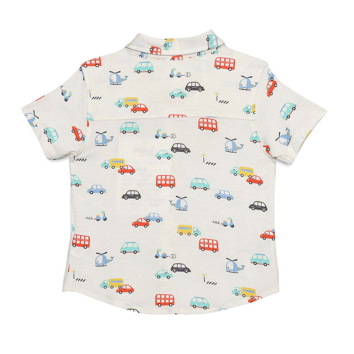 Baby Boys All-Over Vehicle Printed Shirt, Multicolour