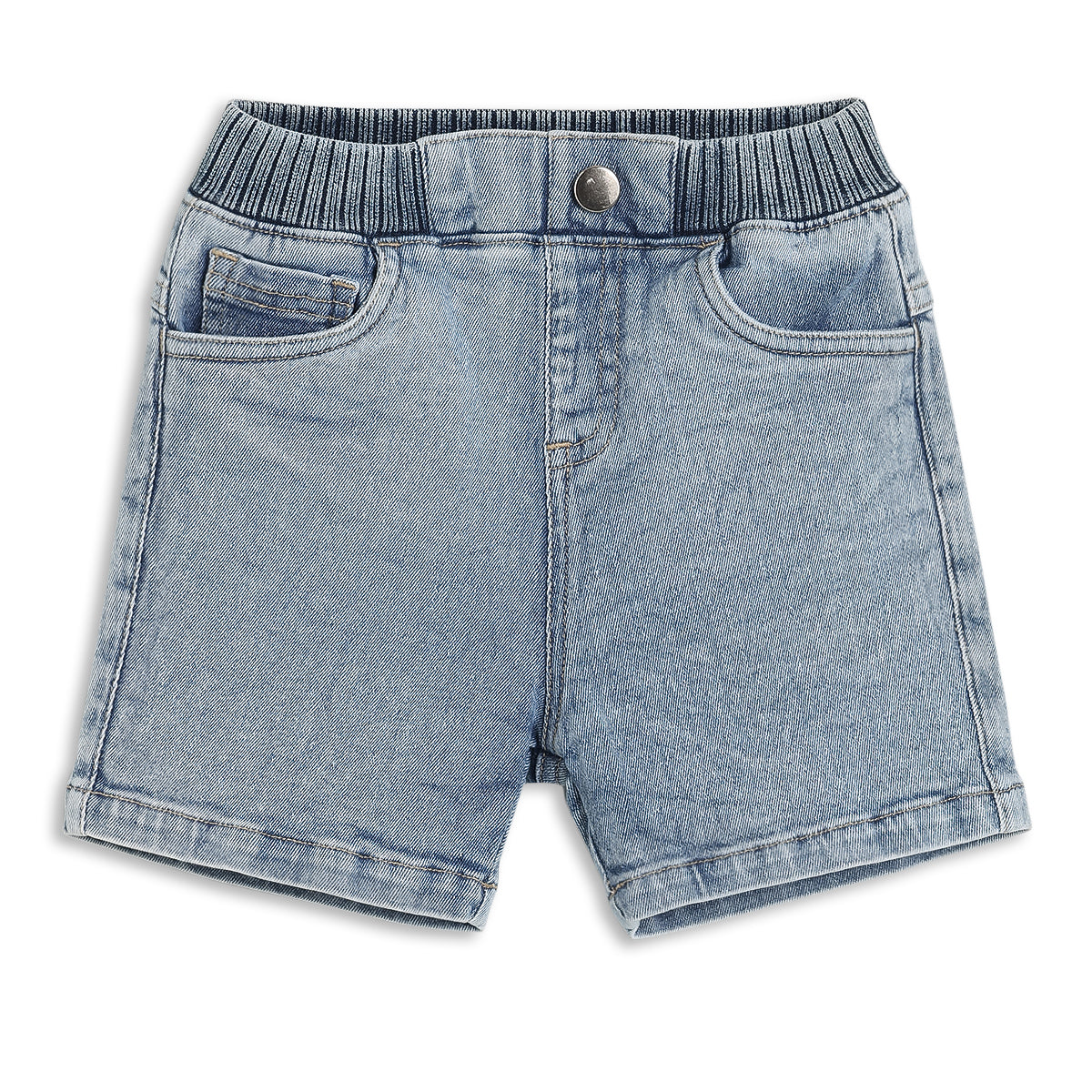Baby Boys Denim Shorts with Adorable Lion Patch Detail