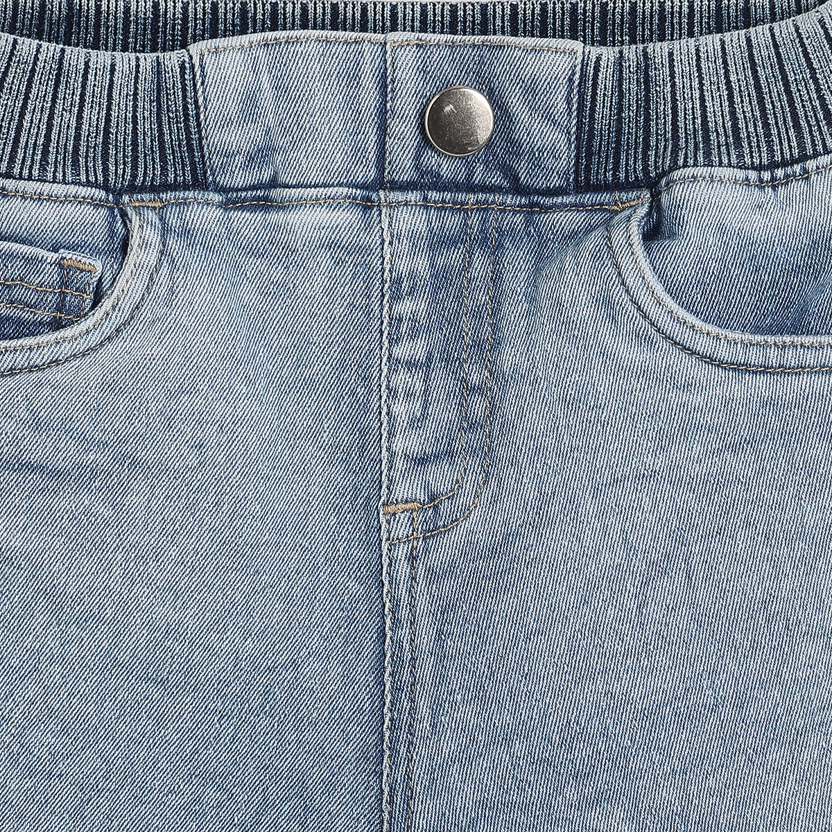 Baby Boys Denim Shorts with Adorable Lion Patch Detail