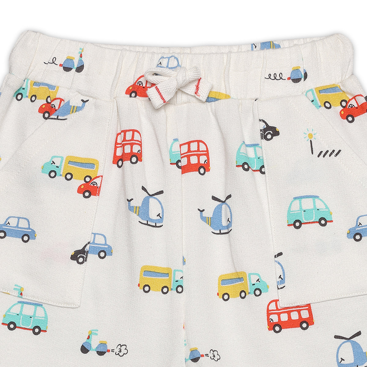 Baby Boys 3pk Vehicle Print And Solid Shorts, Multicolour