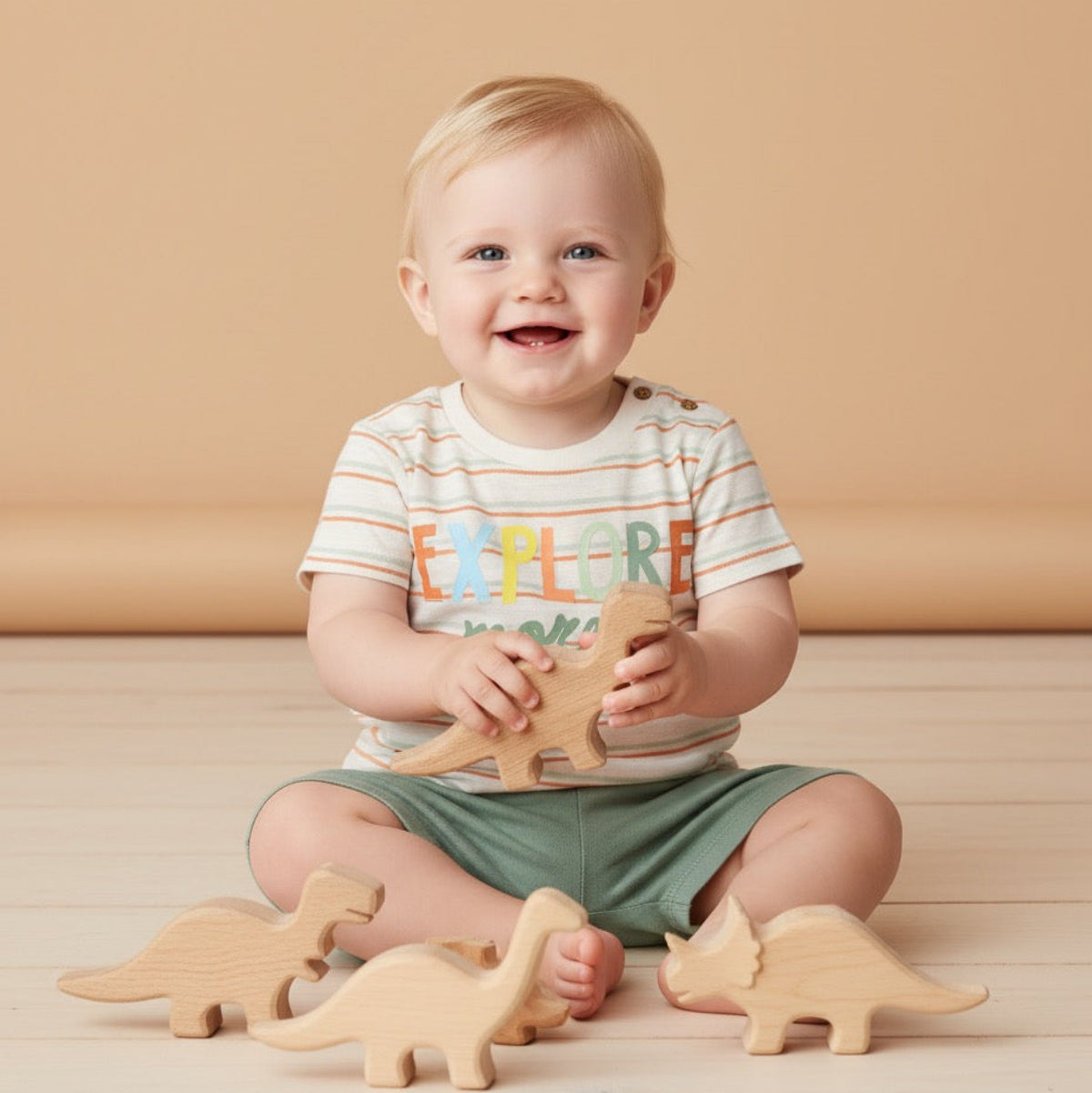 Baby Boys Striped 2pc Set, Multicolour