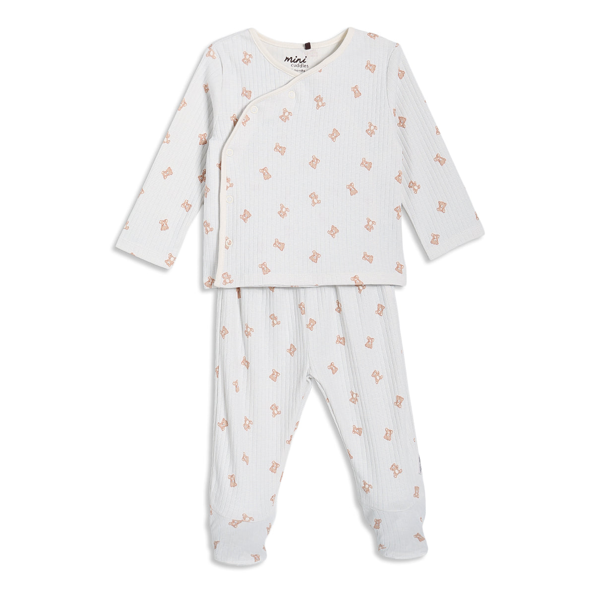 Baby Boy Teddy Print 2pc Set, Blue