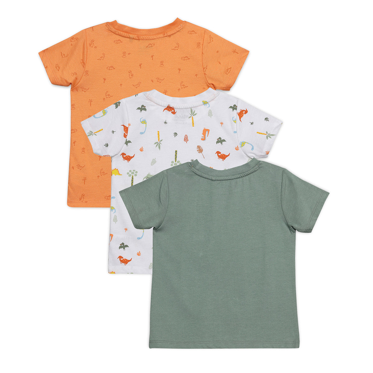 Baby Boys 3pk Dinosaur Print T-Shirts, Multicolour