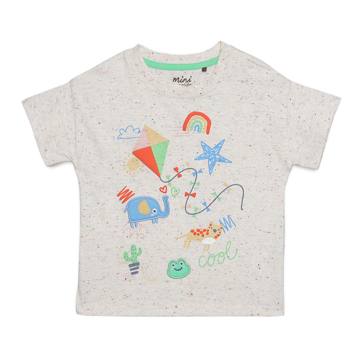 Baby Boys Graphic Printed T-Shirt, Grey