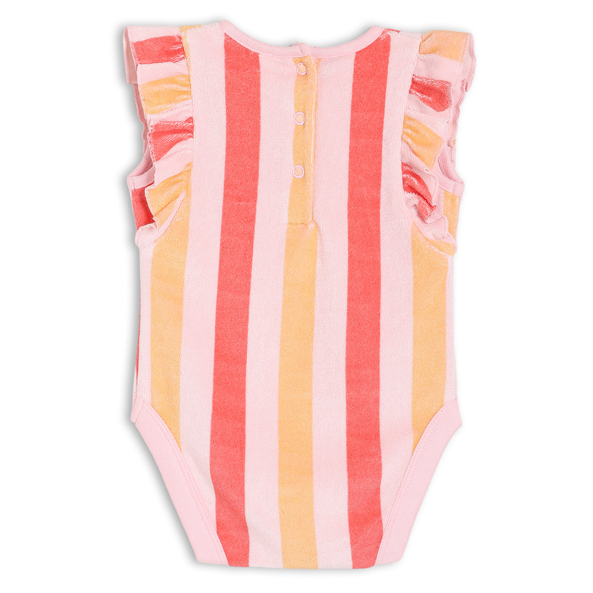 Baby Girls Strawberry Embroidered Striped Bodysuit, Multicolour