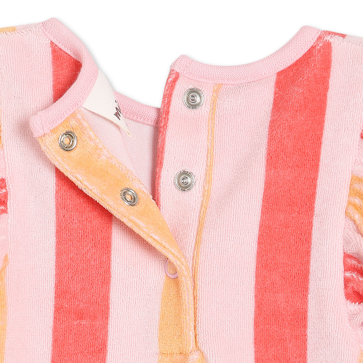 Baby Girls Strawberry Embroidered Striped Bodysuit, Multicolour