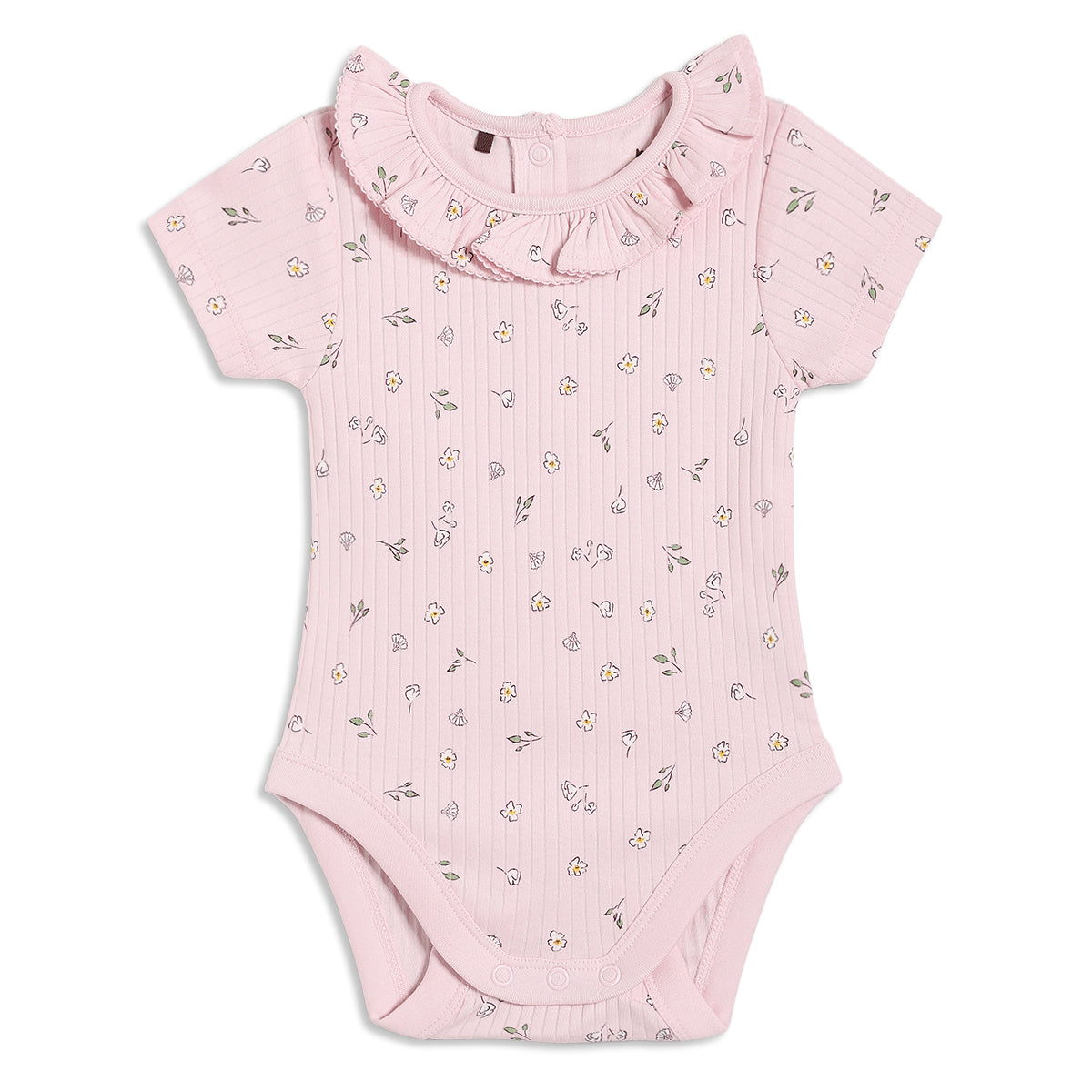 Baby Girls 3pk Floral Printed Bodysuits, Multicolour