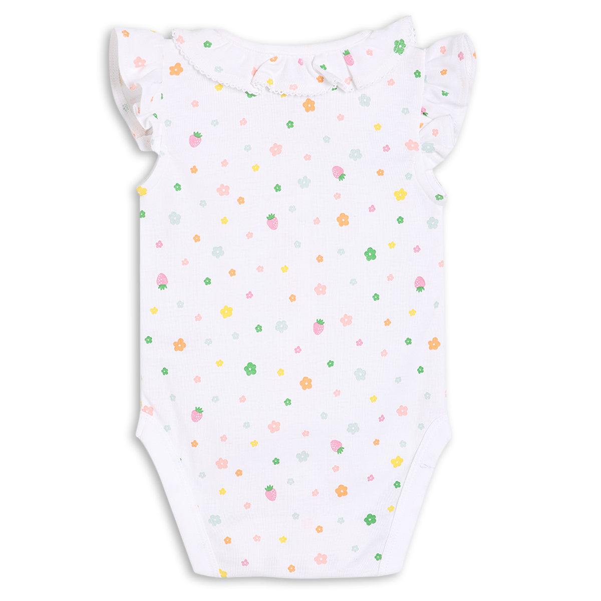 Baby Girls Floral Printed Bodysuit, White