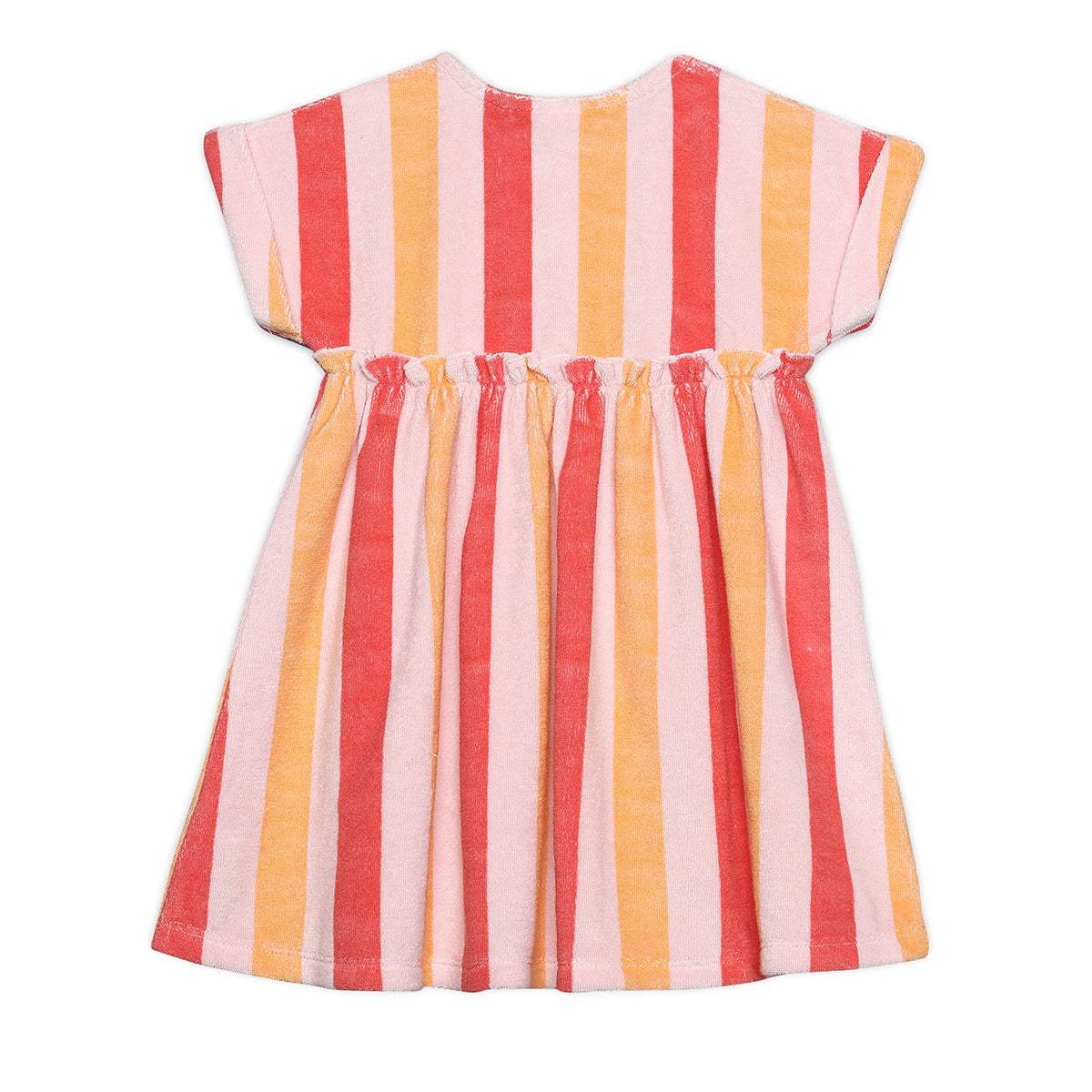 Baby Girls Striped Dress, Multicolour