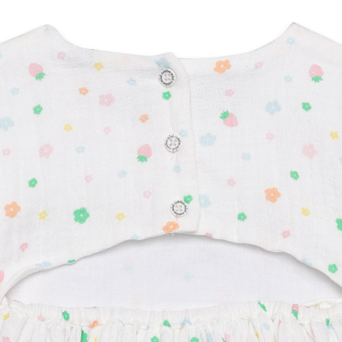 Baby Girls Floral Print Dress, White