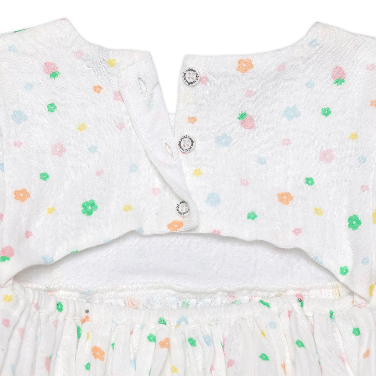Baby Girls Floral Print Dress, White
