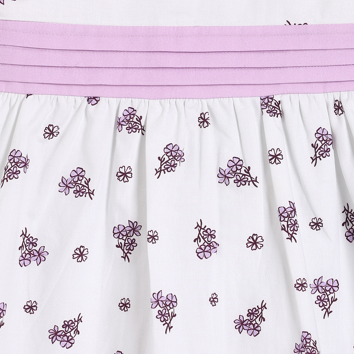 Baby Girls Printed Dress With Headband, White