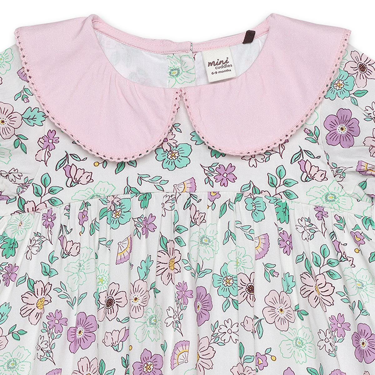 Baby Girls Floral Print Dress, Multicolour