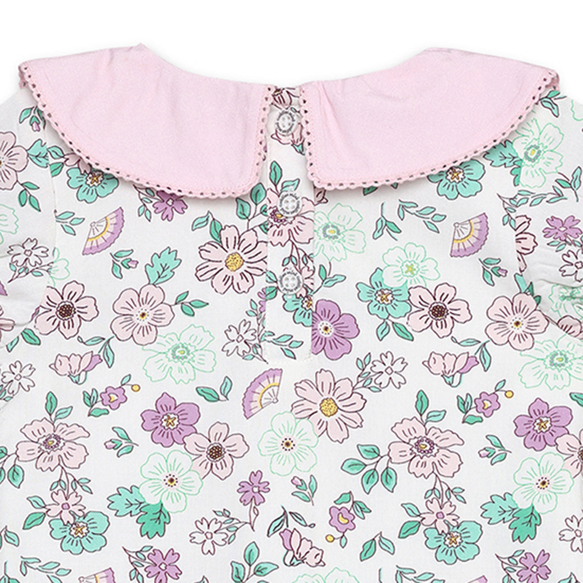 Baby Girls Floral Print Dress, Multicolour