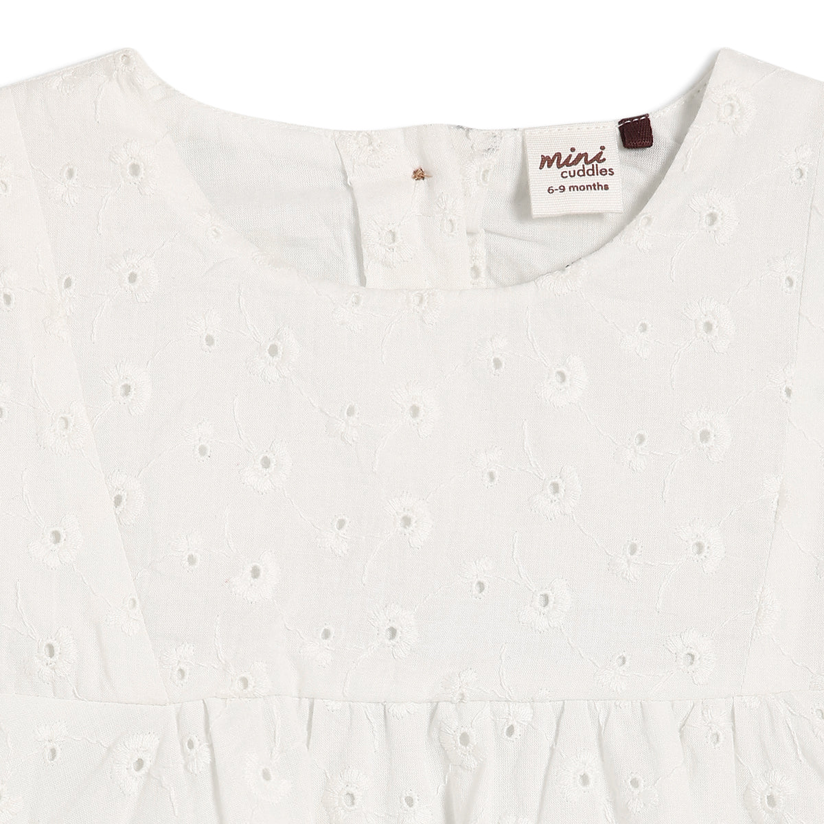 Baby Girls Broderie Anglaise Dress, White