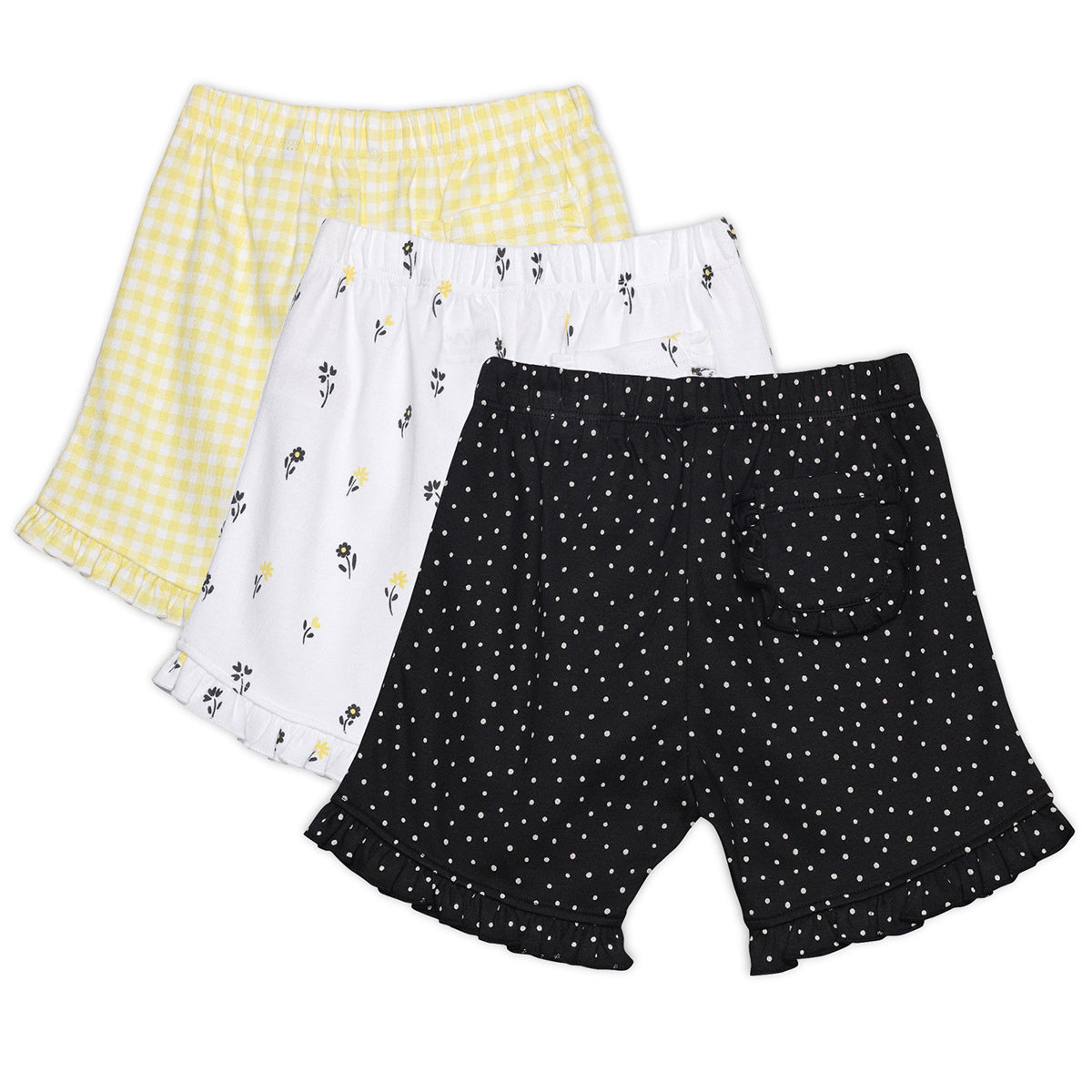 Baby Girls 3pk Printed Shorts, Multicolour