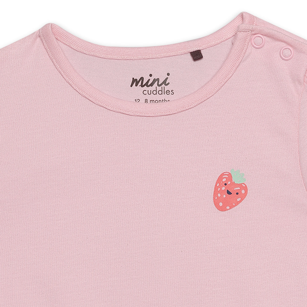 Baby Girls 3pk Fruit Print And Solid Tops, Multicolour