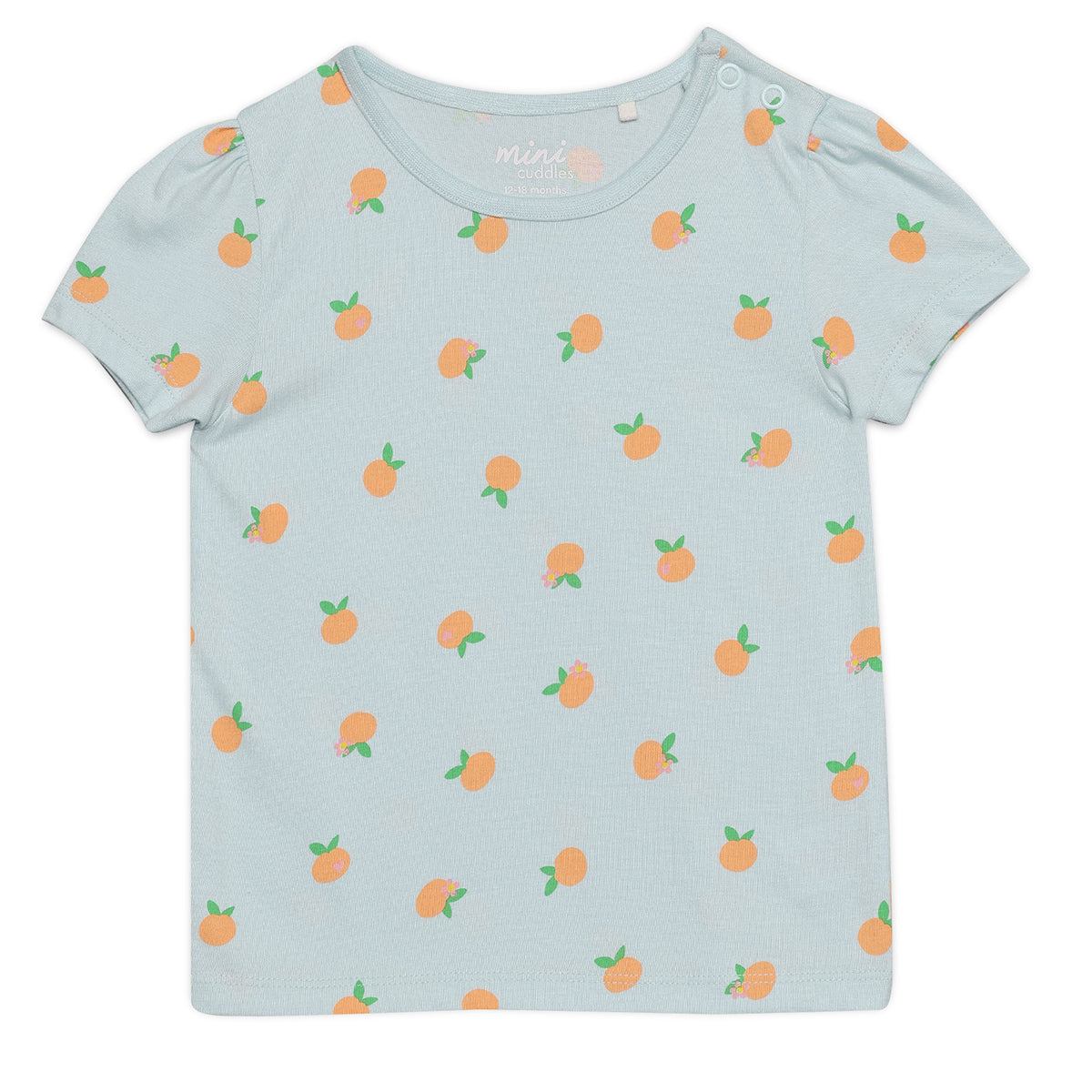 Baby Girls 3pk Fruit Print And Solid Tops, Multicolour