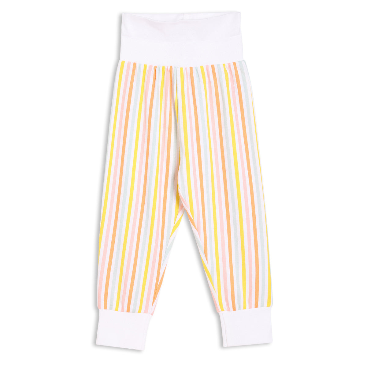 Baby Girls 3pk Fruits Print, Solid And Striped Leggings, Multicolour