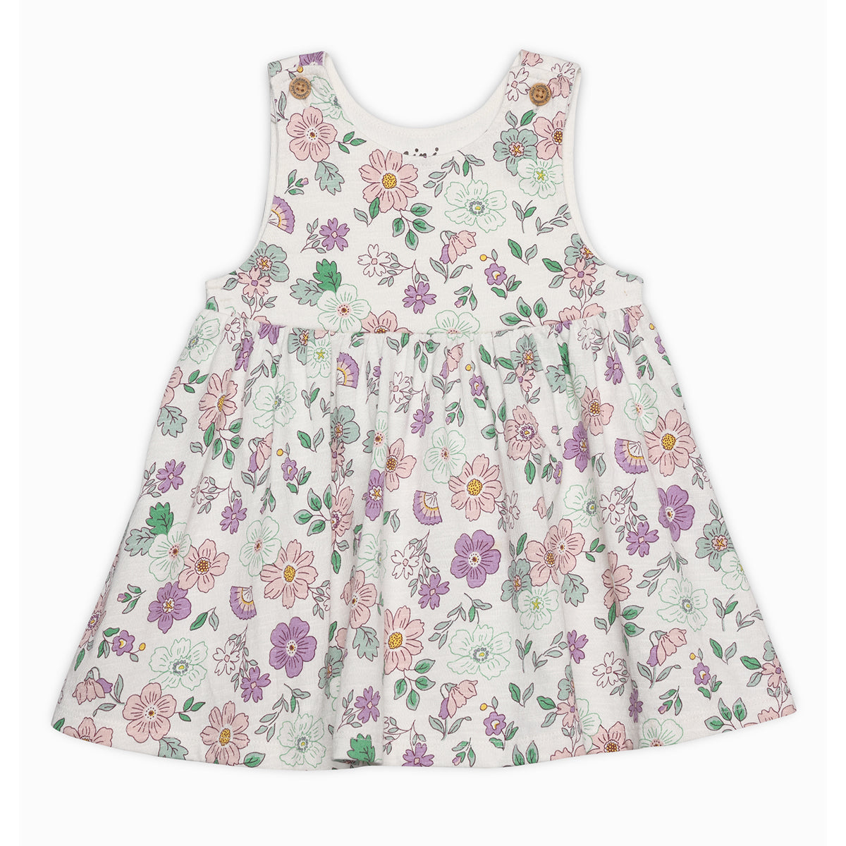 Baby Girls All-Over Floral Print Pinny Set, Multicolour