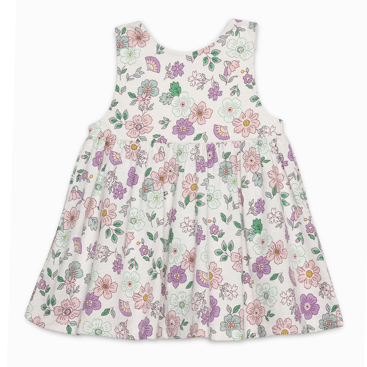 Baby Girls All-Over Floral Print Pinny Set, Multicolour